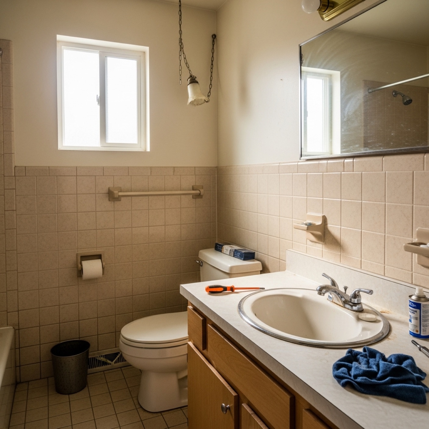 Dated bathroom before the remodel